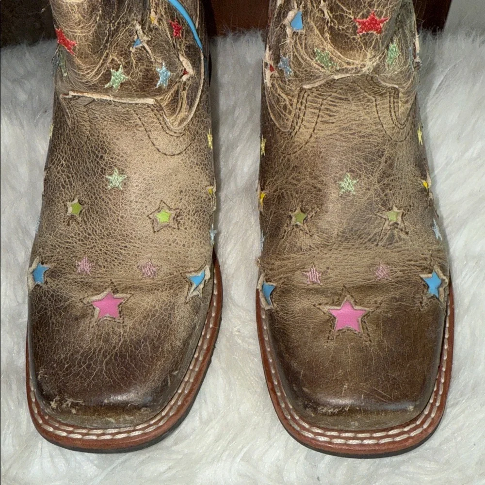 Adorable Dan Post kids boy or girl colorful star cowboy cowgirl boots size 13D
